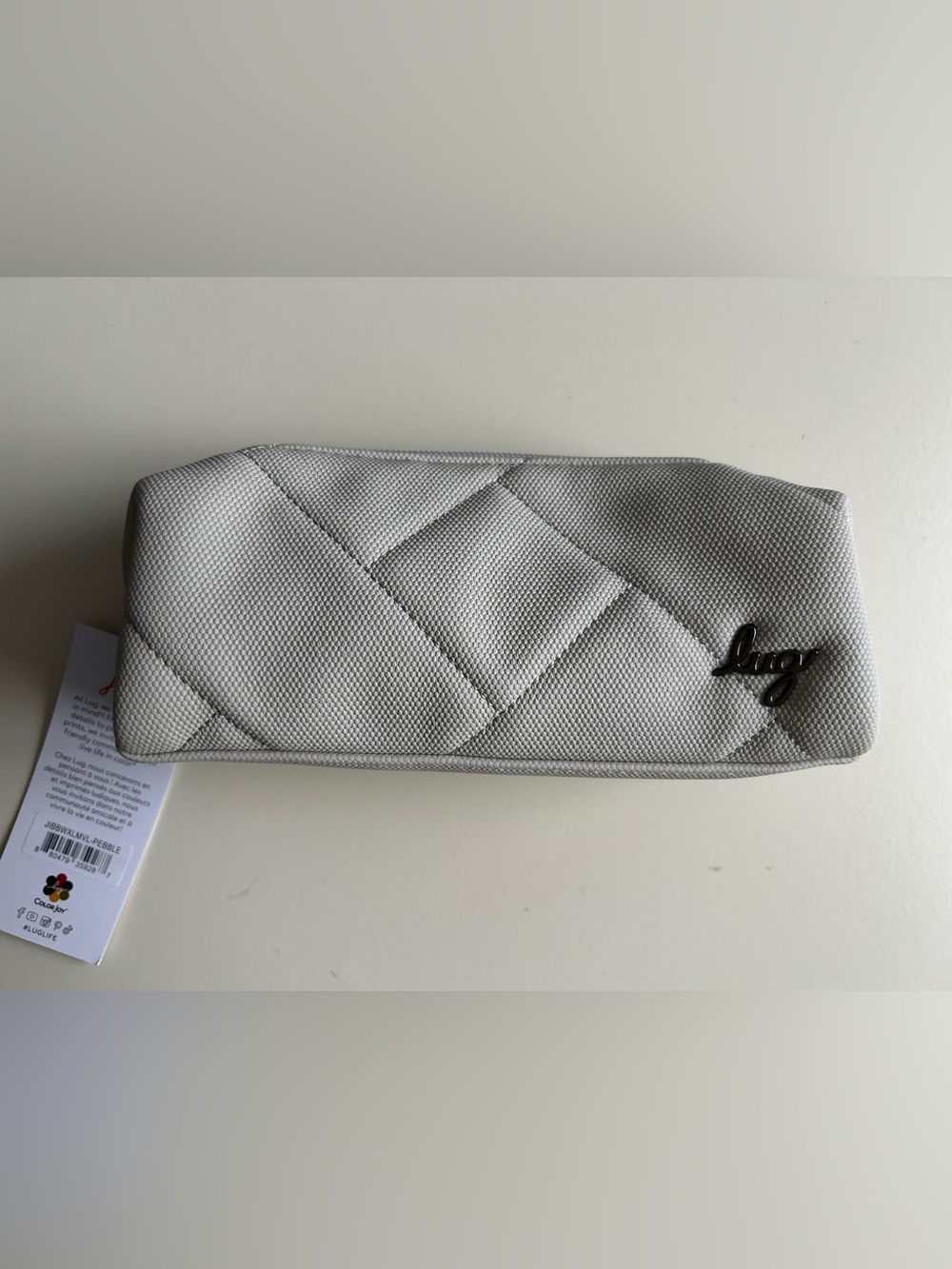 LUG MATTE LUXE JIB ZIP POUCH PEBBLE NWT